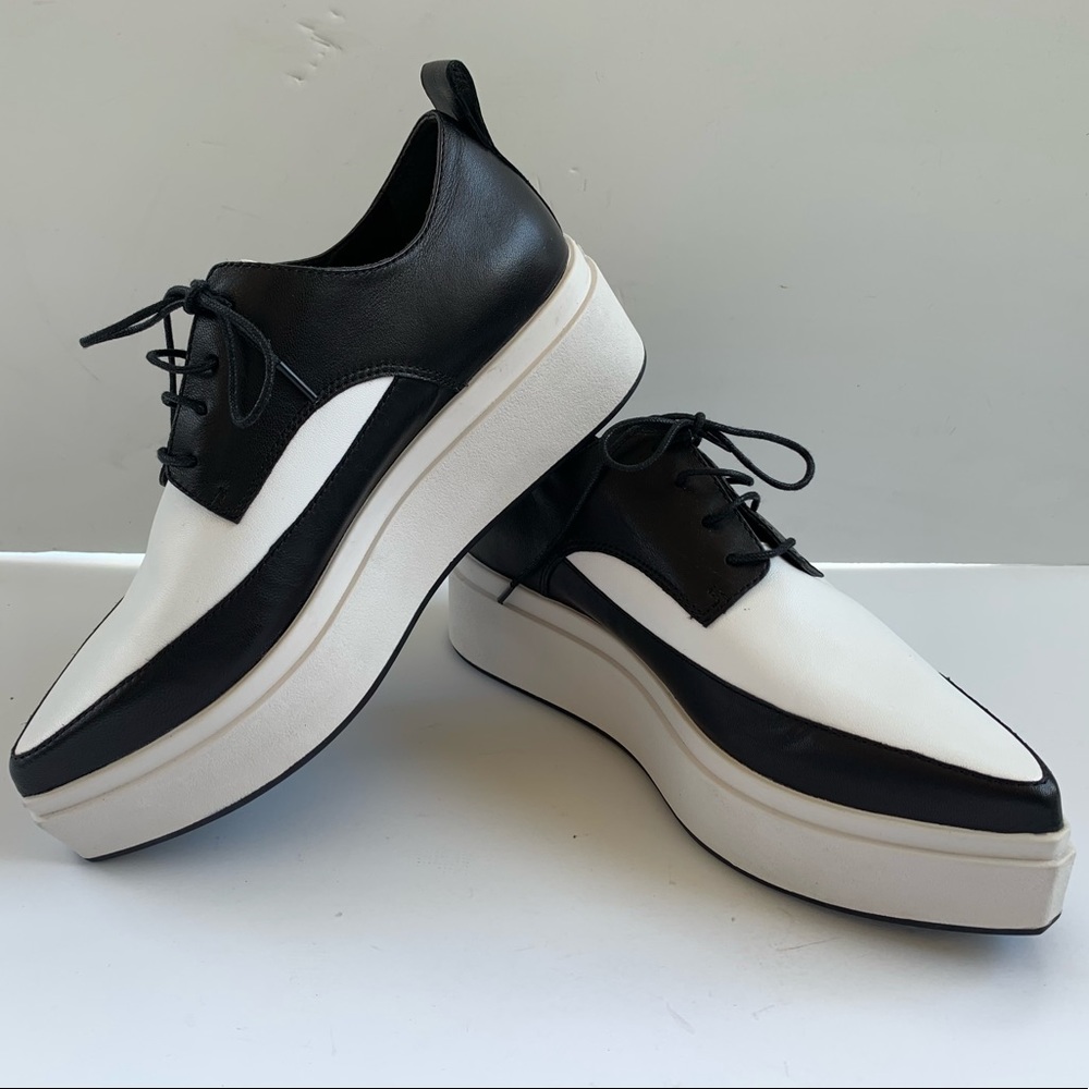 SOLD OUT ONLINE/IN STORE DKNY Trey Platform Black & White Oxfords